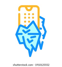 frozen calls of call center color icon vector. frozen calls of call center sign. isolated symbol illustration