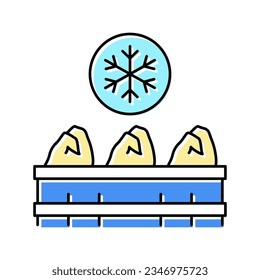 frozen chicken carcass meat color icon vector. frozen chicken carcass meat sign. isolated symbol illustration