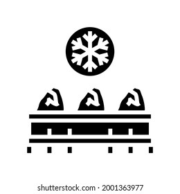 frozen chicken carcass meat glyph icon vector. frozen chicken carcass meat sign. isolated contour symbol black illustration