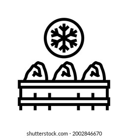 frozen chicken carcass meat line icon vector. frozen chicken carcass meat sign. isolated contour symbol black illustration