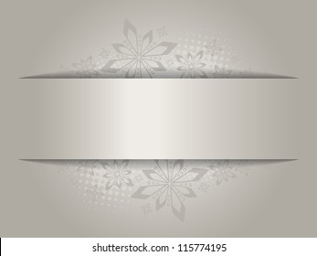 Frozen Christmas border Snowflakes creating a border behind a narrow sheet on the dusty background