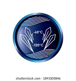 Frozen cristal line icon for low temperature concept