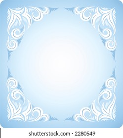 Frozen crystals on the winter window illustration
