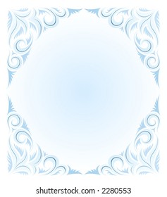 Frozen crystals on the winter window illustration