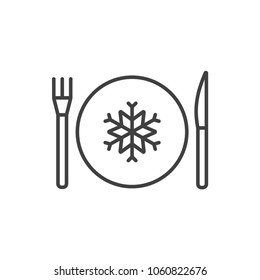 Frozen Dinner Line Icon.