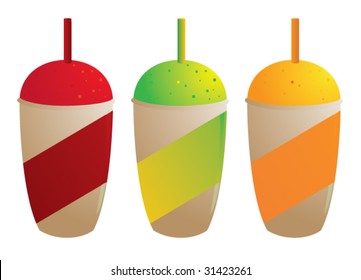 Frozen drinks isolated - vector