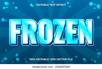 frozen editable text effect, lettering typography font style, blue 3d text for ice drinks