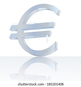 Frozen euro sign. This is file of EPS-10 format.