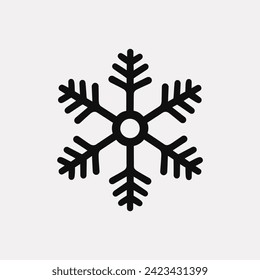 Frozen fern snowflake icon - Simple Vector Illustration