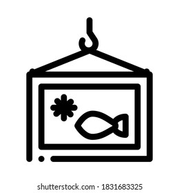frozen fish box icon vector. frozen fish box sign. isolated contour symbol illustration