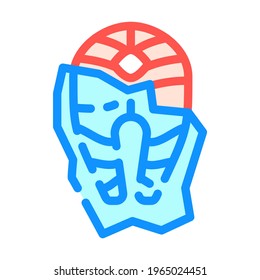 vector de icono de color de pescado congelado. signo de pescado congelado. ilustración de símbolo aislado