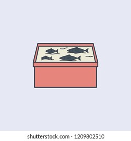 frozen fish counter colored outline icon. One of the collection icons for websites, web design, mobile app
