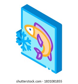 frozen fish icon vector. isometric frozen fish sign. color isolated symbol illustration