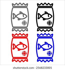 frozen fish seafood icon vector illustration symbol