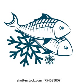 Frozen fish and seafood symbol