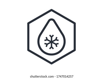 Frozen. Flake. Water drop. Water line icon modern style. High quality black outline drop symbol for web site design and mobile apps. Simple water pictograms on a flat background.