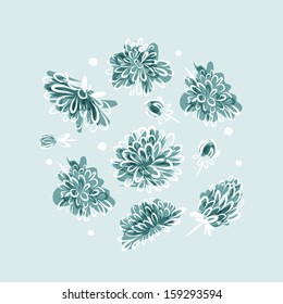 Flores congeladas, fondo para su diseño