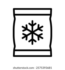 Frozen food bag icon color editable 