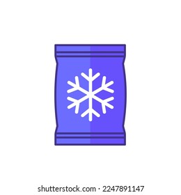 frozen food bag icon with outline