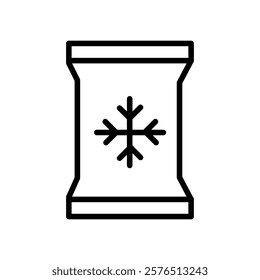 Frozen food bag icon Outline vector for web ui