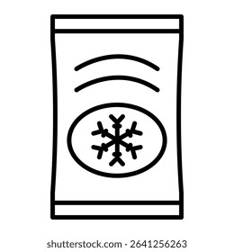 Frozen food bag icon outline set sign