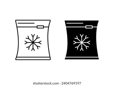 Frozen food bag icon set. vector illustration