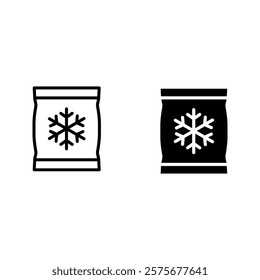 Frozen food bag icon set color editable 