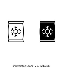 Frozen food bag icon set color editable 