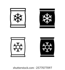 Frozen food bag icon set color editable 