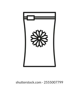 Frozen food bag icon Simple thin line flat symbol