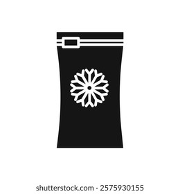 Frozen food bag icon Simple thin line flat symbol