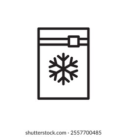 Frozen food bag icon Thin line art collection