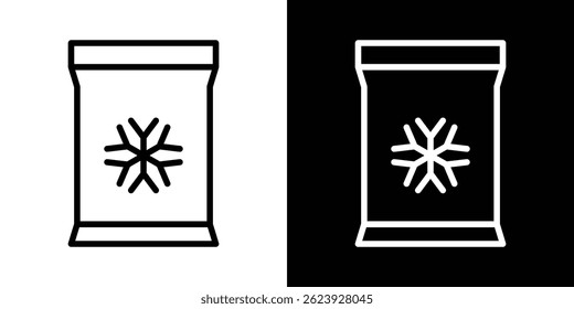 Frozen food bag icon vector for web and mobile app. Symbol isolated.
