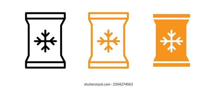 Frozen food bag icon web design in vector