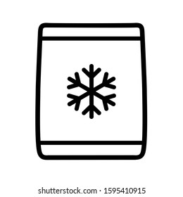 Frozen Food Bag Vector Icon. LDPE Plastic Illustration Sign. Blank Plastic Bag Snack Packaging Line Symbol.