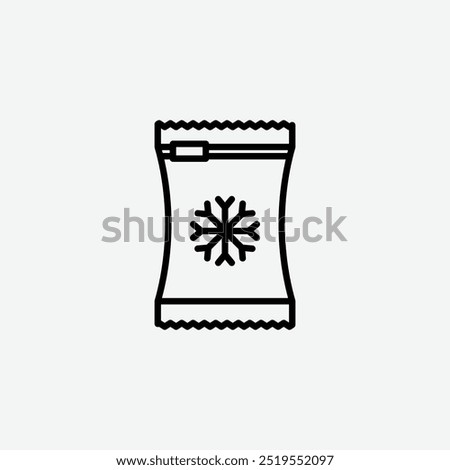 Frozen food bagline vector icon. EPS 10