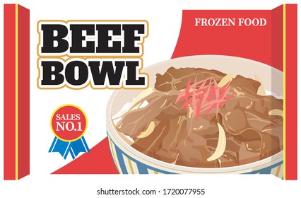 Frozen food of beef bowl (Gyudon)  : Japanese food