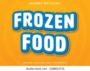 frozen food editable text effect template with abstract background style use for business logo