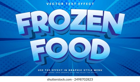 Frozen Food Plantilla de efecto de texto editable conveniente para el tema de alimentos frescos