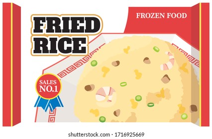 Frozen food of fried rice : Vector illustration