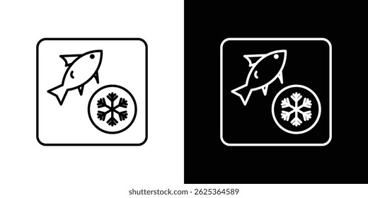 Frozen food icon concept stroke on white background