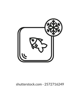 Frozen food icon flat line symbol set.