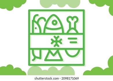 Frozen food icon symbol sign from modern grocery collection for mobile concept and web apps design. Food, shopping and market related vector line icons. 