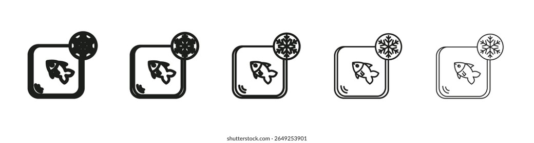 ícone de alimento congelado vetor contorno conjunto sinal de ilustração