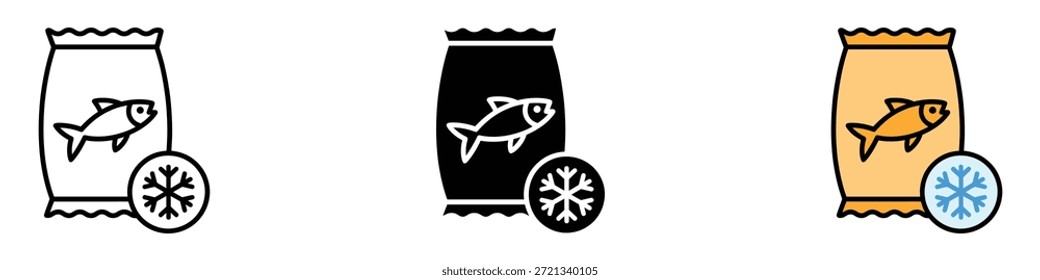 Congelado ícone de alimento vetor. preservado marisco símbolo de embalagem. ilustração vetorial.