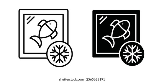 Frozen food icons in black and white colors