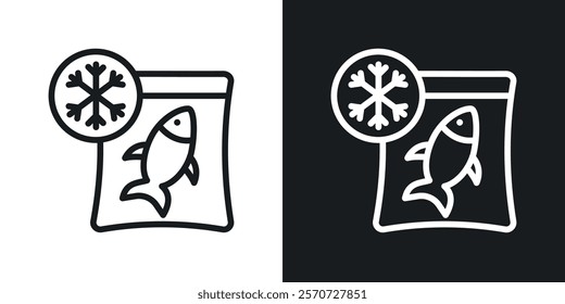 Frozen food icons set vectors on white background.