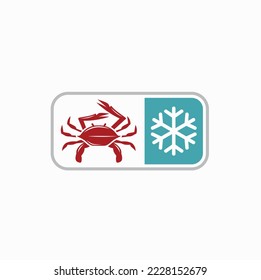 frozen food illustration, crab, sea food, vector art.