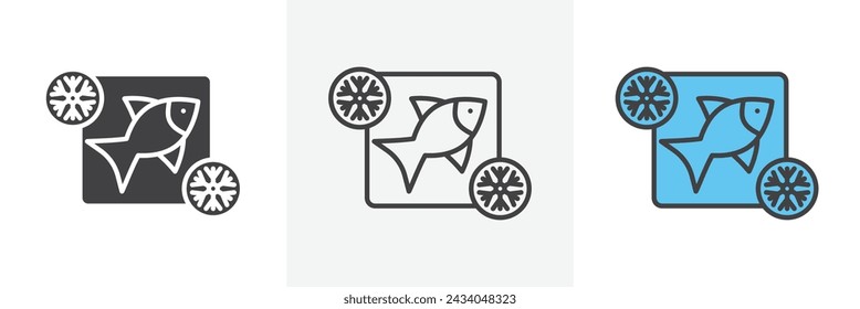 Frozen Food Isolated Line Icon Style Design. Simple Vector Illustration