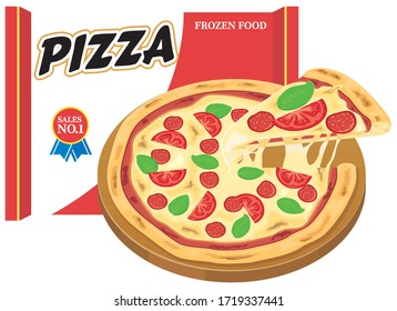 Frozen Food For Pizza. Vector Illustration